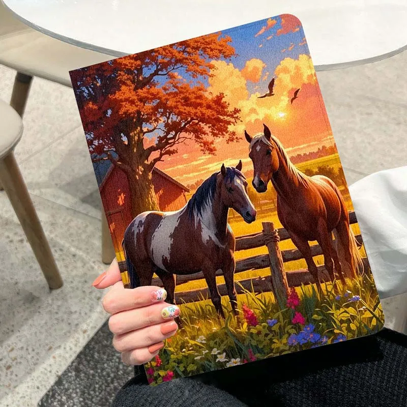 

Чехол для планшета Cute Horse для iPad Pro Mini Air 1 2 3 4 5 6 7 7-го 10-го поколения 9.7 10.2 11 10.9 7.9 13 12.9 10.5 дюймов