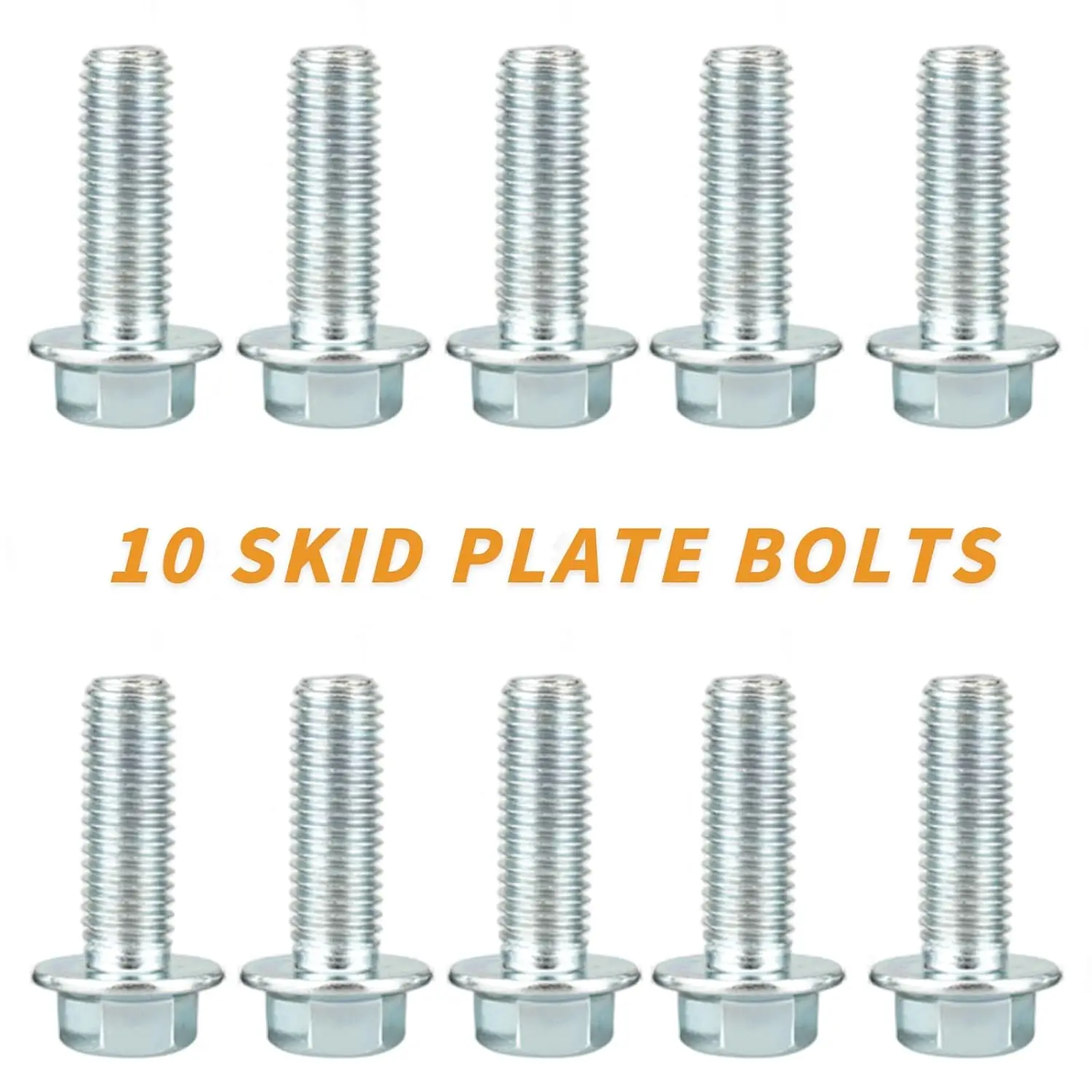 10 Pcs UTV Skid Plate Washers Bolt Silvery For ALL POLARIS RZR except 170 so thats Turbo 1000 XP & S 900 XP & S 800 and 570