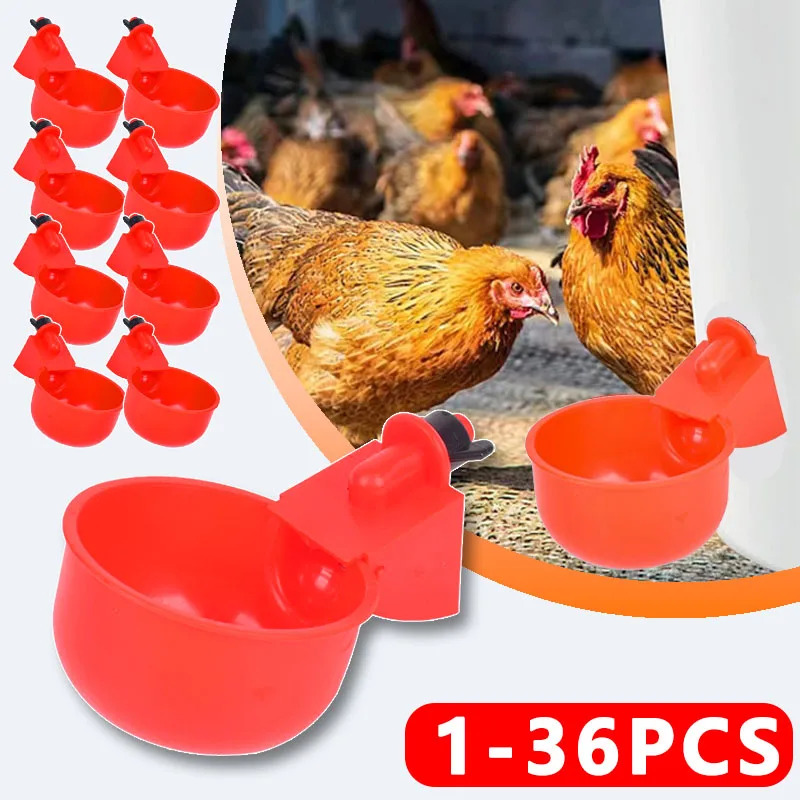 Chicken Duck Drinking Cup Automatic Drinker Chicken Feeder Plastic Poultry Farm Water Drinking Cups Easy Installation Goose