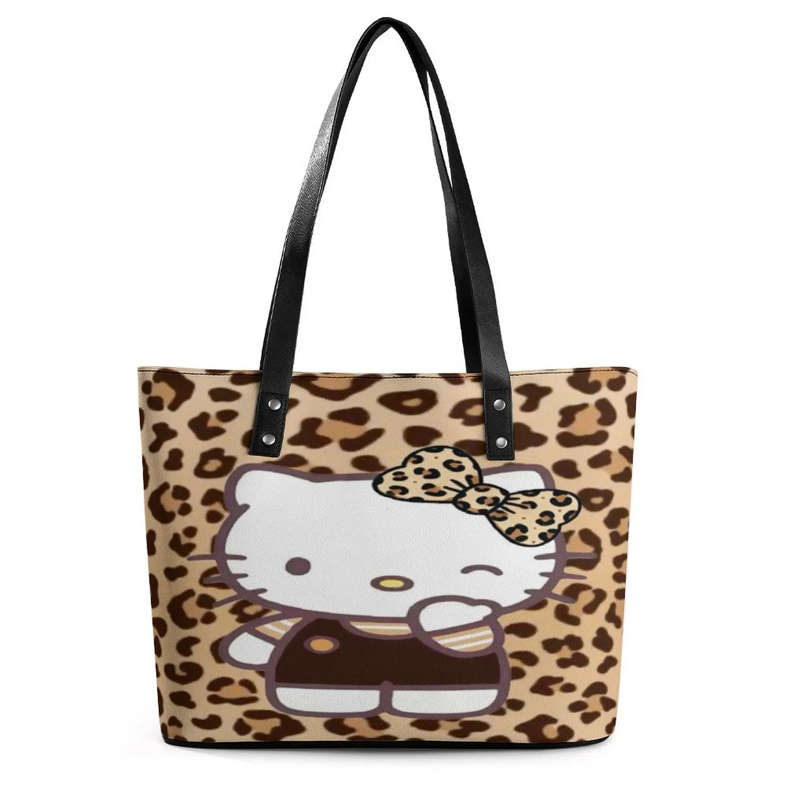 

Сумка-тоут Hello Kitty с настраиваемым дизайном, большая вместительная сумка через плечо для вечеринок, модная, высокого качества