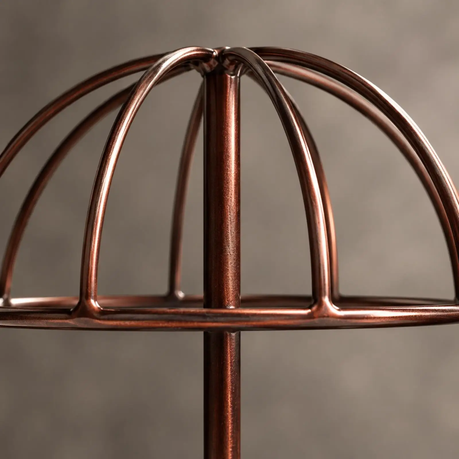 Compact Hat Display Stand Metal Holder for Hats Storage Rack Open Wire Frame Curved Top for Shop Dressing Room