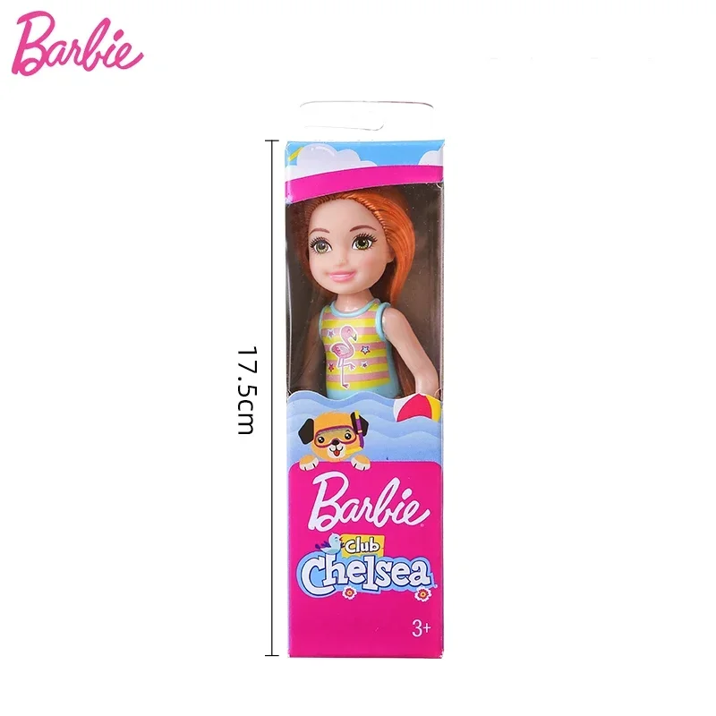 Bonecas barbie club chelsea para meninas, mini bolso, brinquedos do bebê, conjunto de praia, maiô, original, verão