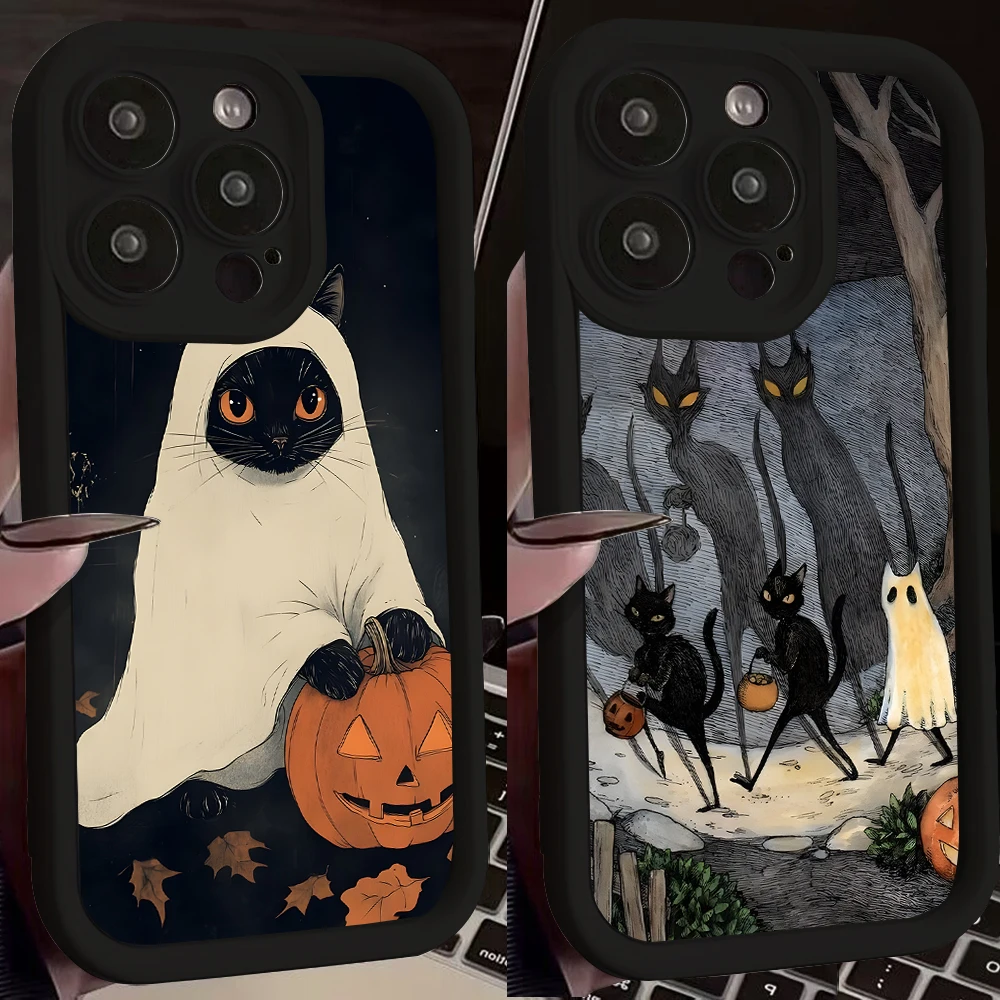 Creative lovely Halloween cat Phone Case for Huawei P50 Nova 9 10 Honor 400 300 200 X7B X7 X8 8A Magic7 X9c Smart Lite Pro 4G 5G