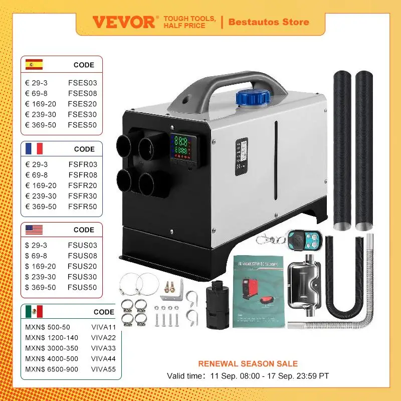 VEVOR 5/8kW Calentador de Aire D