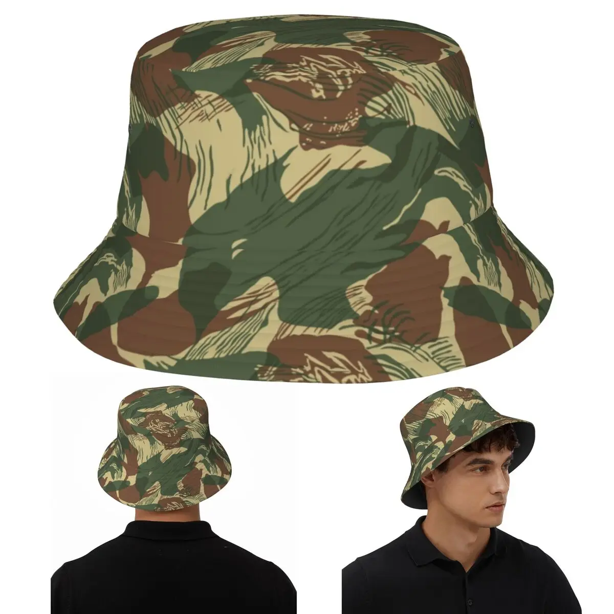 Sombreros de cubo de camuflaje Rhodesian Brush Stroke Panamá para niños Bob sombreros de pescador para gorras de pesca de verano Unisex