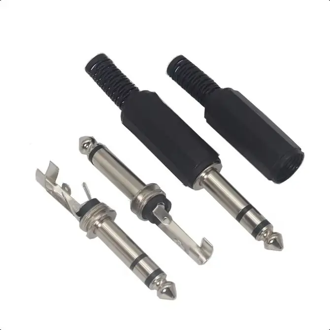 【6-4PCS】6.35MM Mono Stereo Audio Connectors Electric 1/4