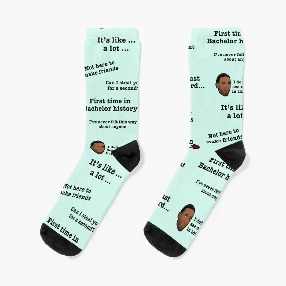 

Funny The Bachelor Bingo quotes sticker pack Socks hiphop Rugby colored Stockings Designer Man Socks Women's