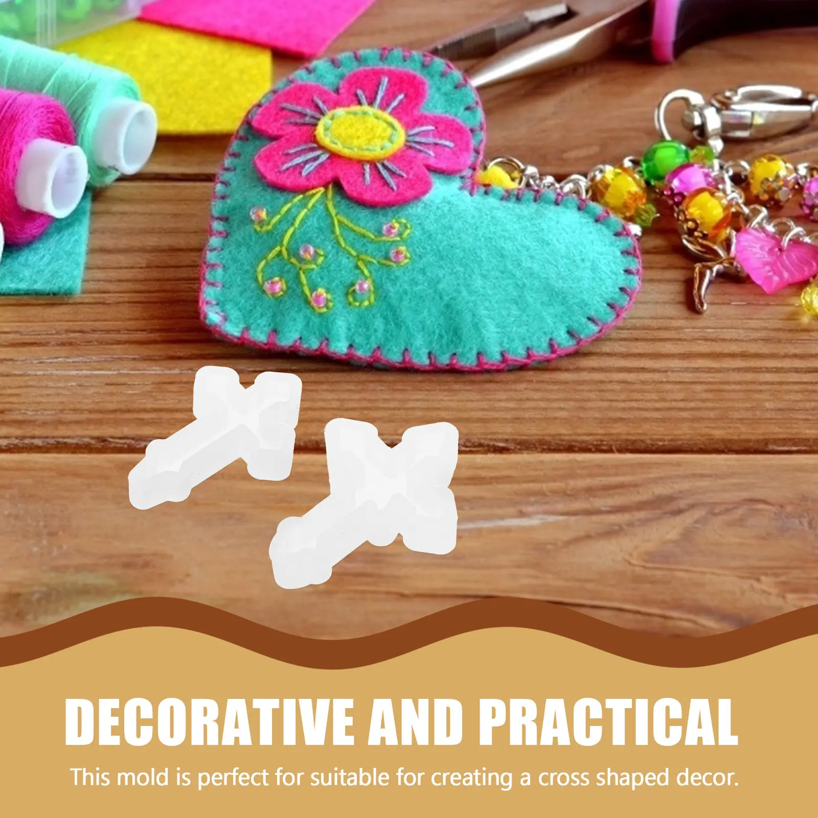 

8Pcs Cross Pendant Silicone Mold Flexible Resin Casting Molds for DIY Crafts Cross Charm Keychain Making Supplies