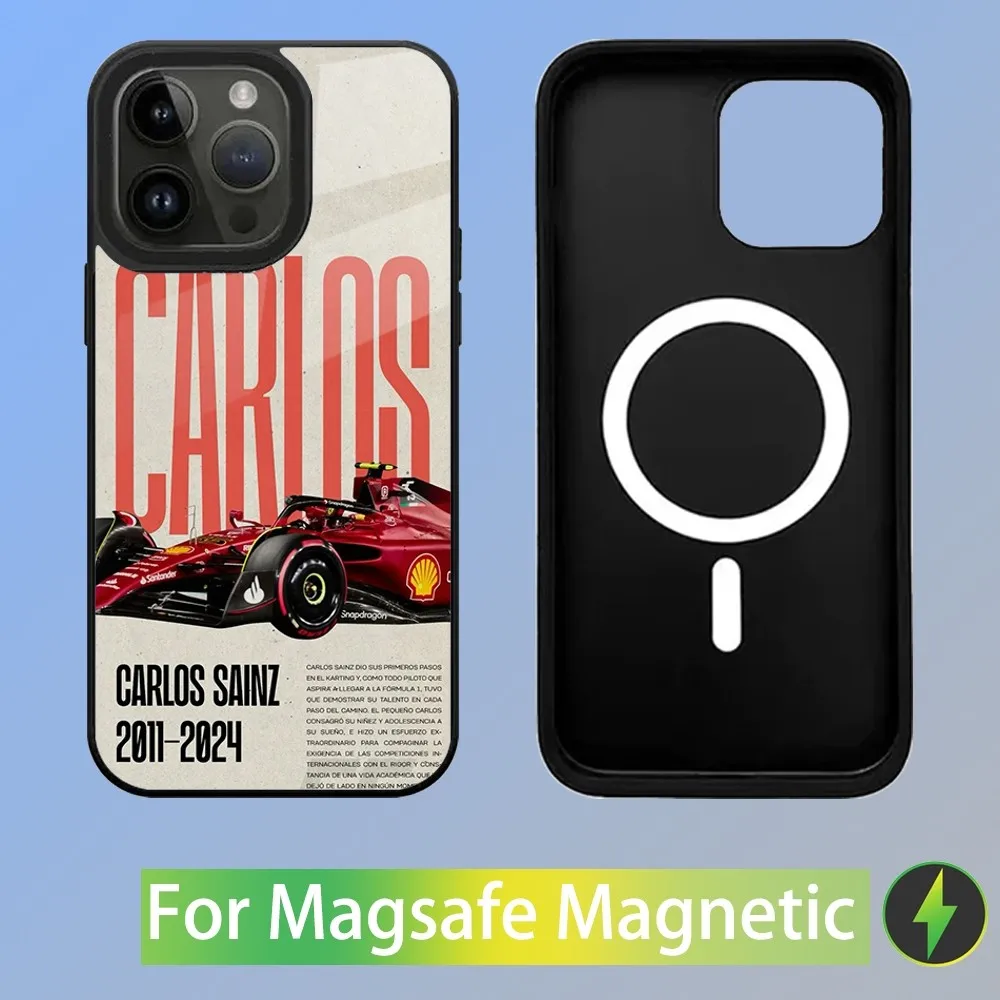 Carlos Sainz F1 55 Phone Case For iPhone 15,14,13,12,11,Plus,Pro,Max Mini Magsafe Magnetic Wireless Charging