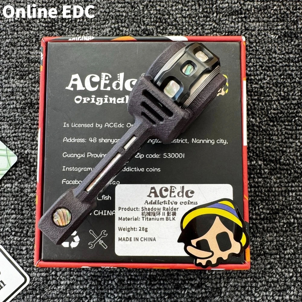 Giocattoli EDC usati ACEdc Disegni originali Shadow Ralder IITitanium Anello nero Spinner Giocattoli agitati per adulti Gadget per alleviare l'ansia