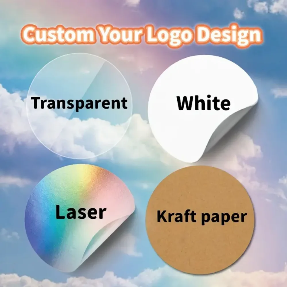 45-50 autocollants personnalisés personnalisés - 4 matériaux uniques (PVC blanc, transparent, holographique, Kraft) - Concevez votre propre!