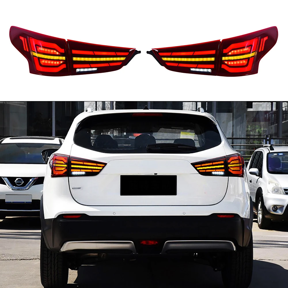 Upgrade to Auto Lighting System Modified New Style Model Full LED light Source Taillights For Nissan Qashqai 2016-2021 Rear lamp