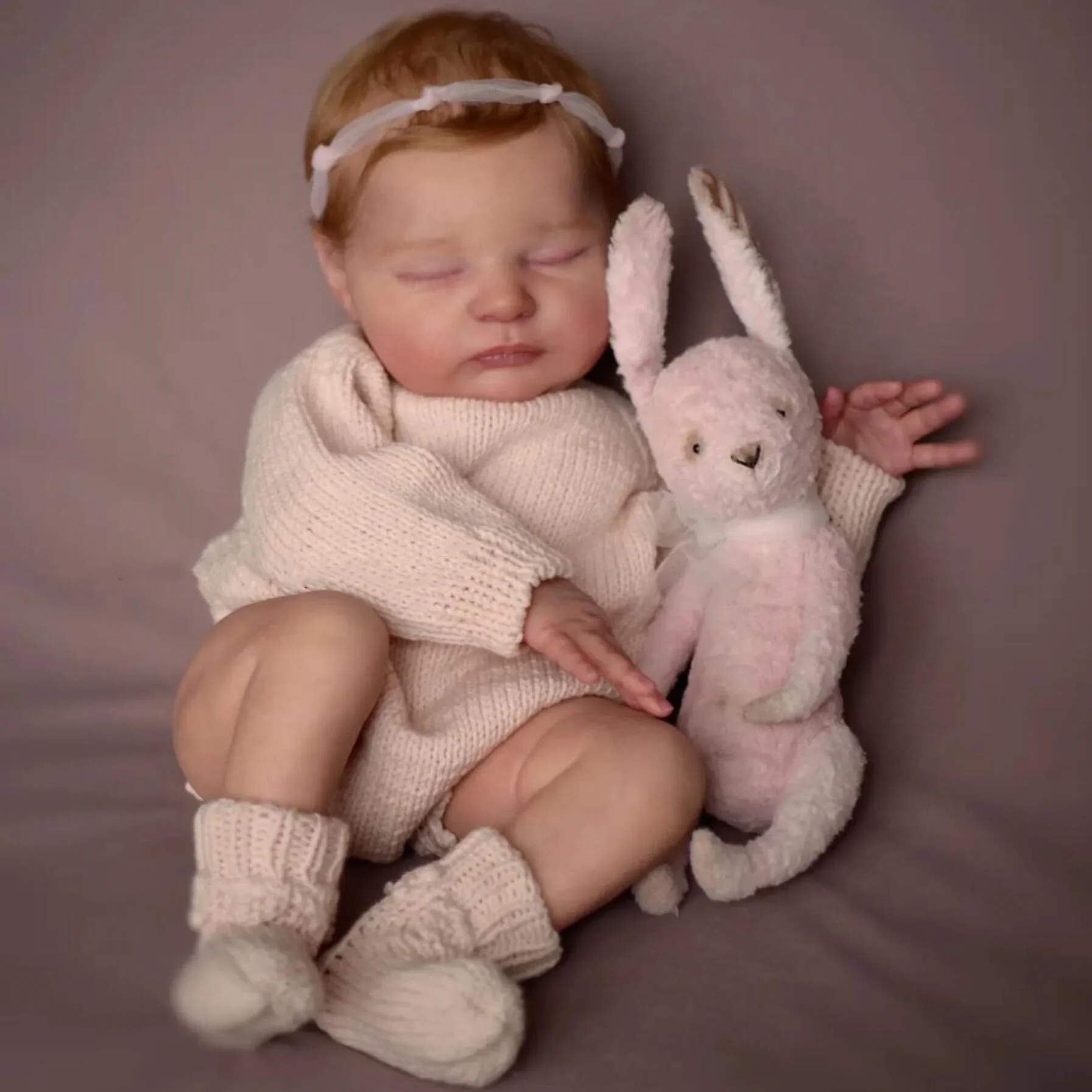 

20 Inch 3D Skin With Visible Veins Soft Vinyl Limbs Cloth Body Asleep Reborn Baby Doll Toy For Girl 50 CM Lifelike Kid Gift