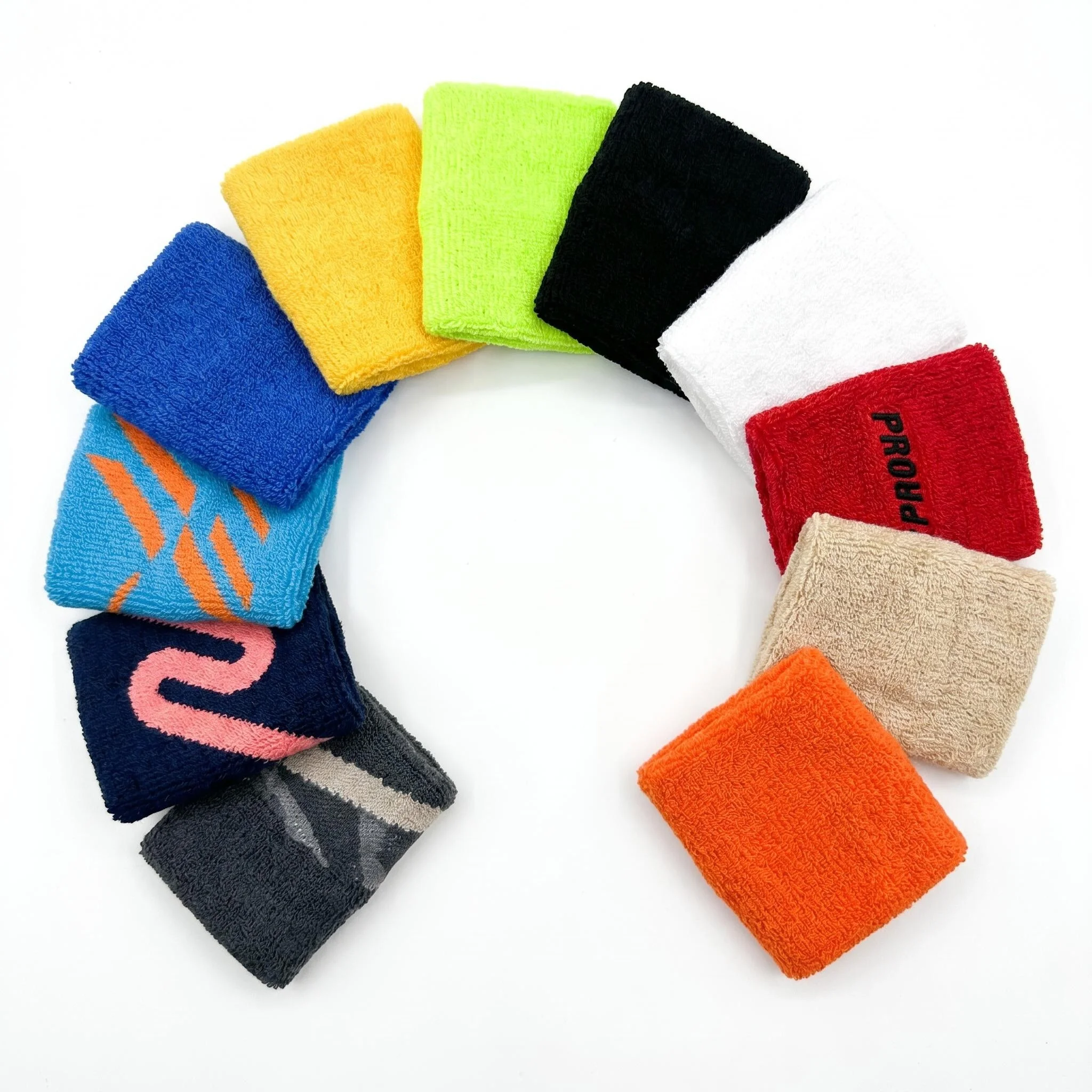 High Elastic Knit Absorbent Sports Wristband, Full Cotton Terry Sweat Wrist Support for Basketball Running Gym Office Daily Use