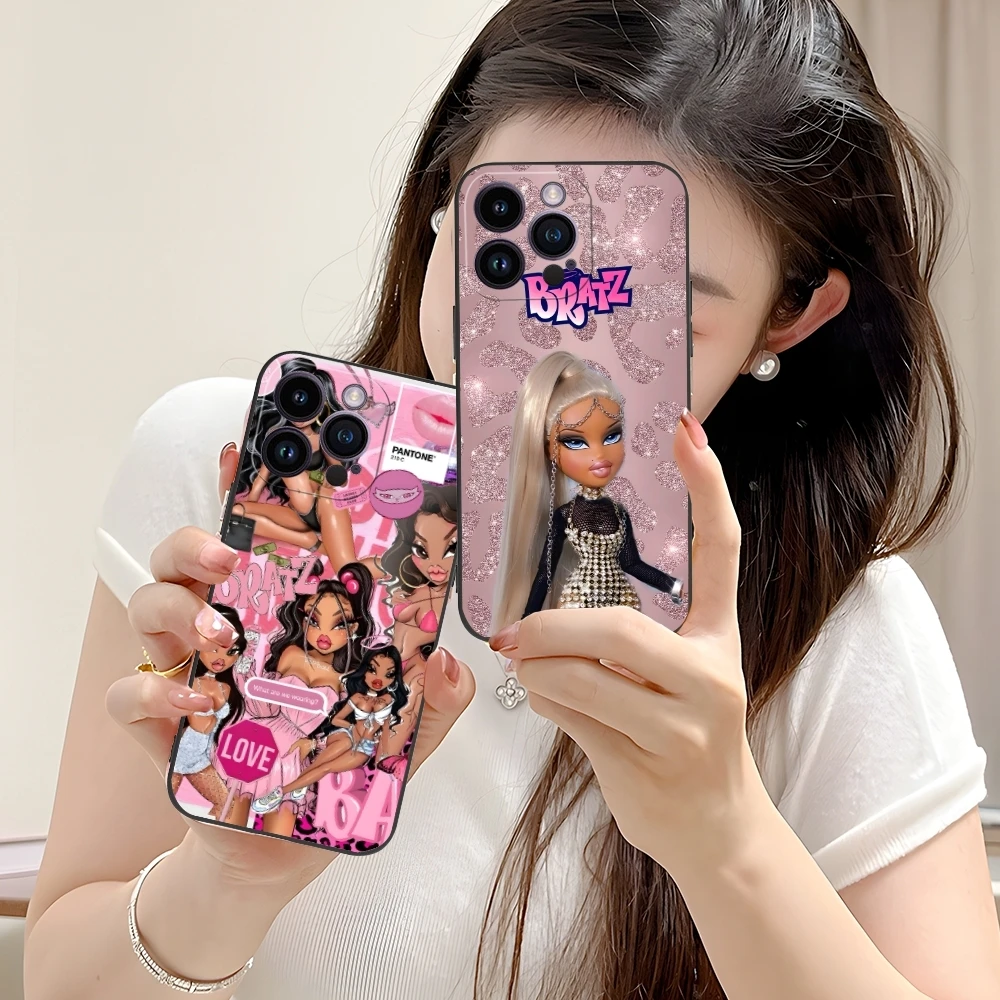 Painting B-Bratz Colour Mobile Cell Phone Case for iPhone 16 15 14 13 12 11 X XR XS 8 7 Pro Max Plus Mini Black Cover Shell