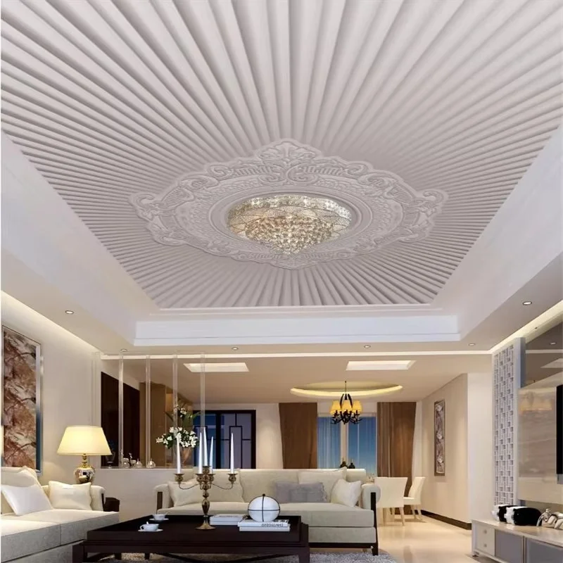 

Custom wallpaper 3d modern simple European embossed pattern ceiling roof fresco Living room bedroom papel de parede home decor