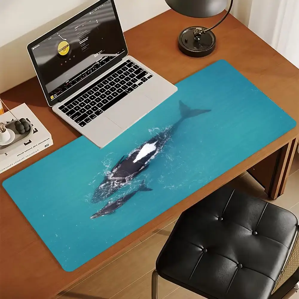 Orca Killer Whale Mouse Pad Non Slip Rubber Desk Mat Stitched Edge Keyboard Playmat For Laptop Computer Game Home Gaming Work