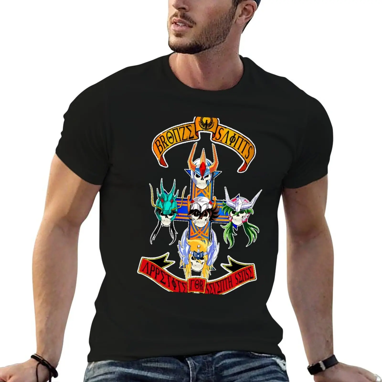 

SEIYA T-Shirt SAINT t for cotton t shirts man casual man funny GNR shirt