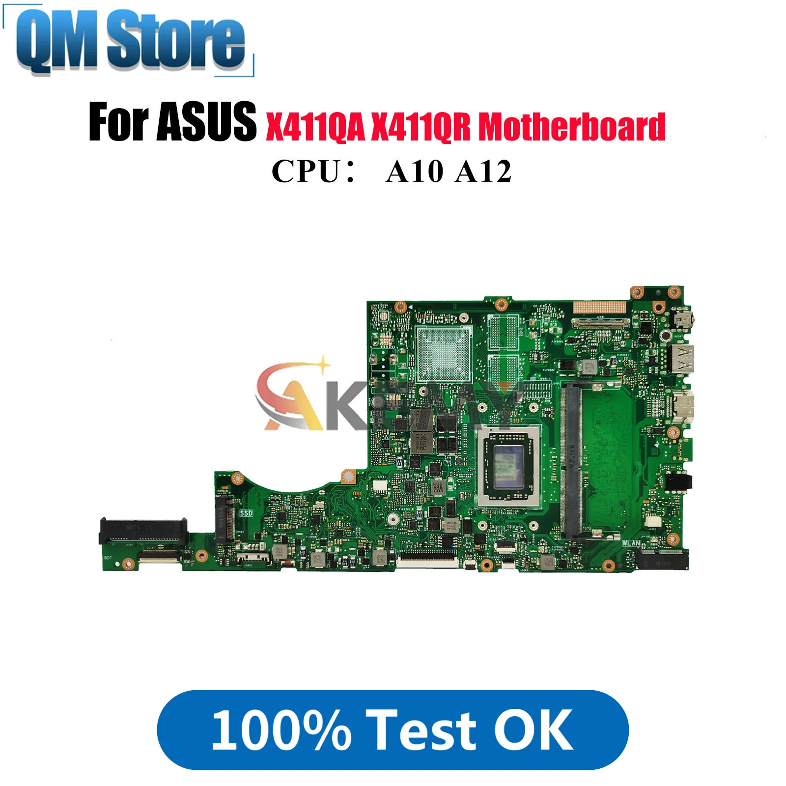 

X411QA Материнская плата для ноутбука ASUS VivoBook S4000V r421u X411QR S4200U X411Q X411QA Материнская плата с процессором A10 A12 100% tests OK stk