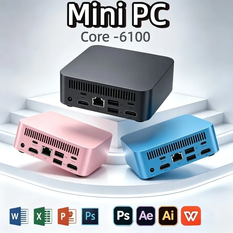 High Performance Mini Pc Intel I3-6100 Mini PC Computer 16GB  RAM 1TB 2TB SSD Gaming PC Wifi 6 BT5.2 Mini PC Desktop