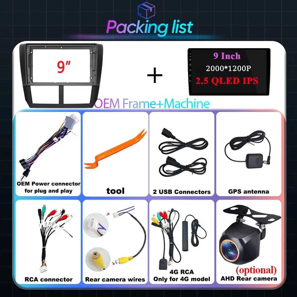 アンドロイド 14 カーラジオ Carplay スバルフォレスター 3 SH 2007 2008 2009 2010 2012 2013 マルチメディアプレーヤー GPS NO 2 DIN ヘッドユニット