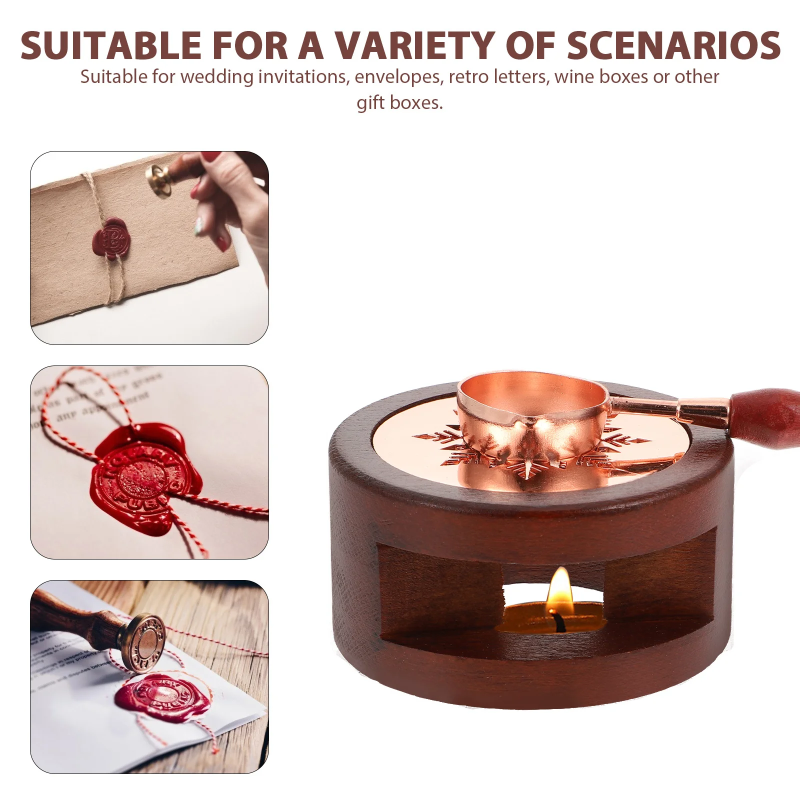 

2Pcs Wax Seal Warmer Kit Premium Reusable Melting Furnace for Sealing Wax Spoon DIY Craft Envelope Decor Lacquer Melting Stove