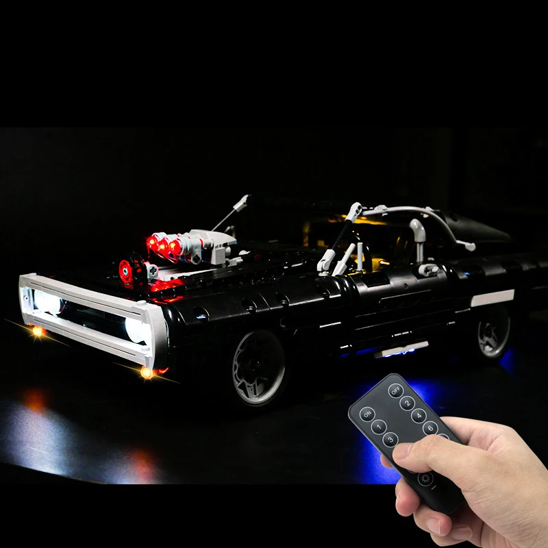 

DIY LED Light Kit Muscle Car Model Light Kit Remote-Controlled LED for 42111 Racing Heritage Display (Lights Only)