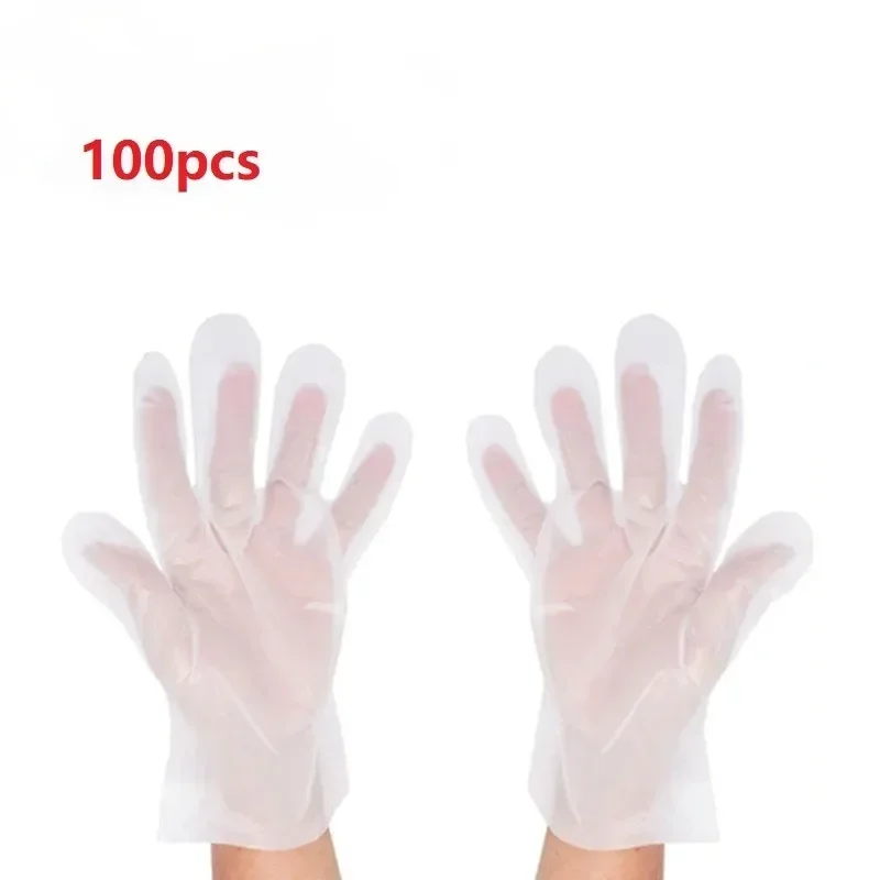 100 Pieces Of Transparent Vinyl TPE Gloves Latex-free Gloves For Laboratory Work TPE Gloves XL Suitable For Palm Width 100-115mm