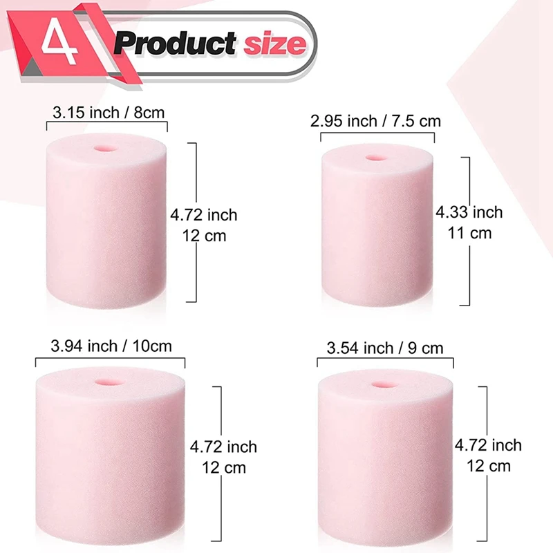 4 Sizes 16 Pieces Cup Turner Foam Tumbler Inserts For 1/2 Inch PVC Pipe Tumbler Inserts For 10 Oz To 40Oz All Tumblers