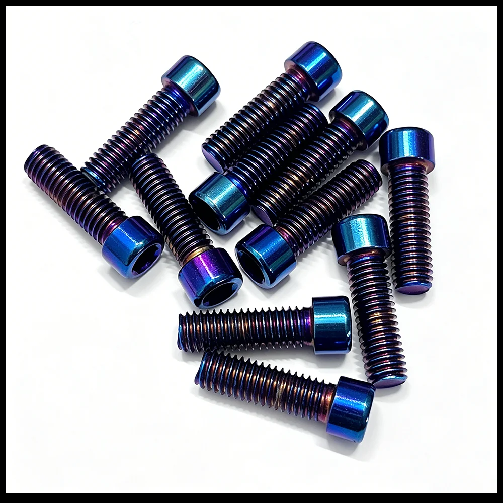 

10Pcs DIN912 Hex Socket Cup Head Screws M5 M6 M8 M10 201 Stainless Steel Titanium Blue Plated Inner Hex Fastener Hardware