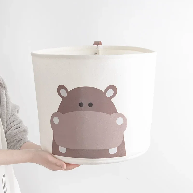 Ins Baby Laundry Basket Cute Dinosaur Foldable Toy Storage Bucket Picnic Dirty Clothes Basket Box Canvas Organizer Cartoon