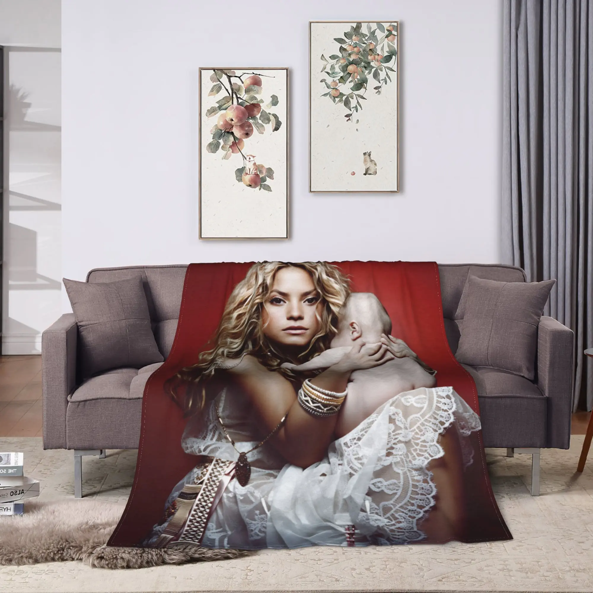 Shakira Blanket Quality Soft Singer Pop Throw Blanket Winter Travel Office Couch Chair Pattern Bedspread