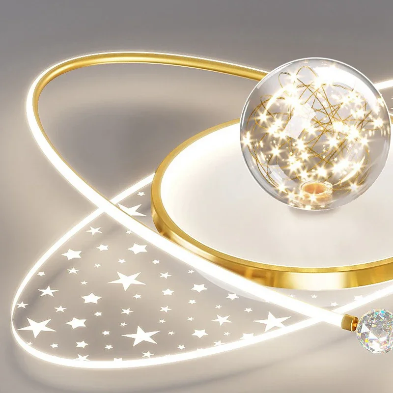 Modern Modern Bedroom Ceiling Light Children's Room Round Chandelier Creative LED Living Room Interior Ceiling Decorative Lighti