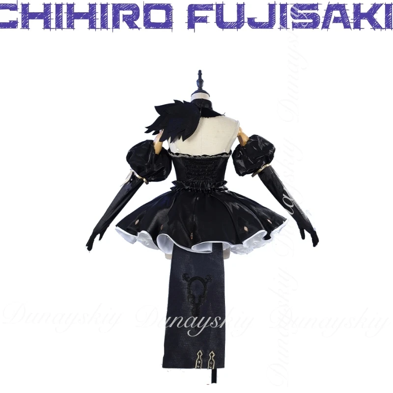Fate/Grand Order FGO Game Space Ereshkigal Cosplay With Black Dress With Blue-purple Double Ponytail Wig Cosplay Costume All Set view 4