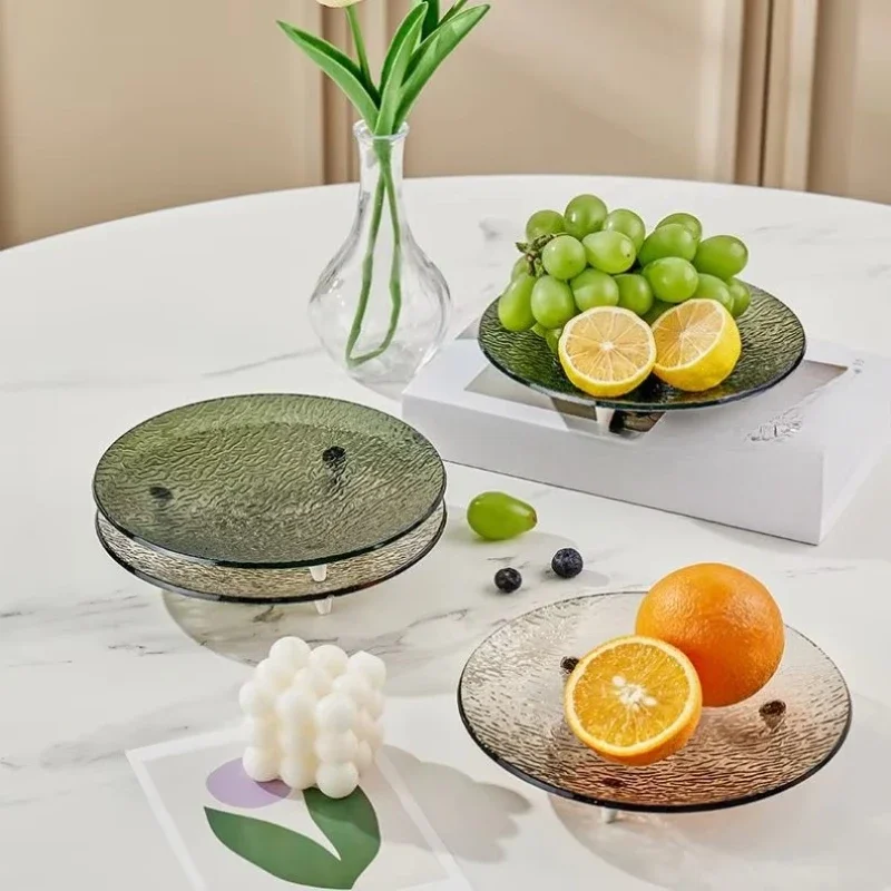 

Multifunctional transparent fruit transparent tray plastic, bowl candy cake snacks household tray serving plate