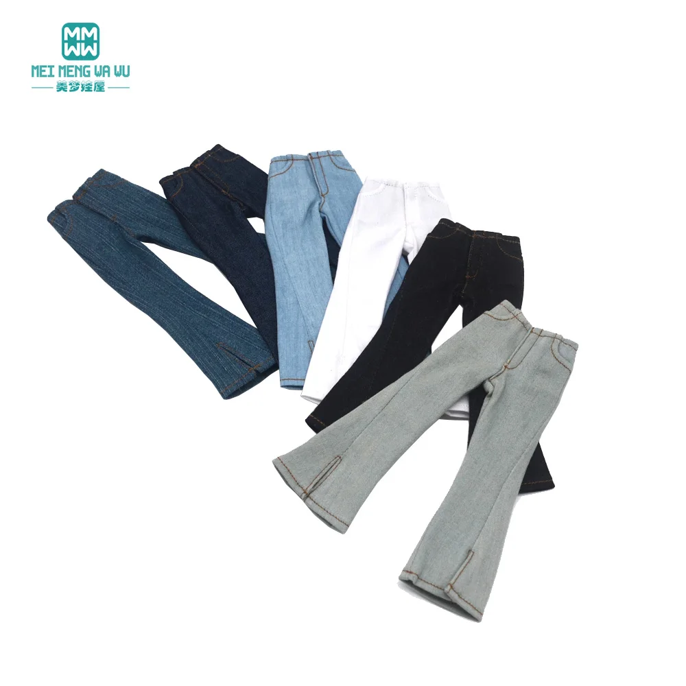 28-30cm Blyth Doll Clothes Azone OB 24 Fashion Leather Jackets Jeans Flared Pants Tube Top Accessories Girls Gift Toys