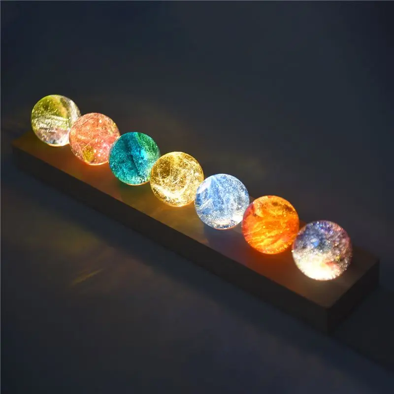 AC23-Fantasy Colorful Glass Star Ball Luminous Planet Astronomy Planets Ball Fantastic Style Home-Decoration