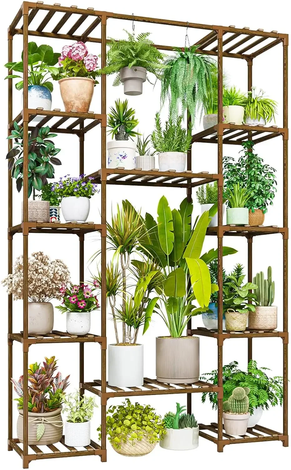 

62.2-inch High Plant Rack Indoor Large Plant Rack for Various Plants Wooden Flower Outdoor Living Room Hanging Plant