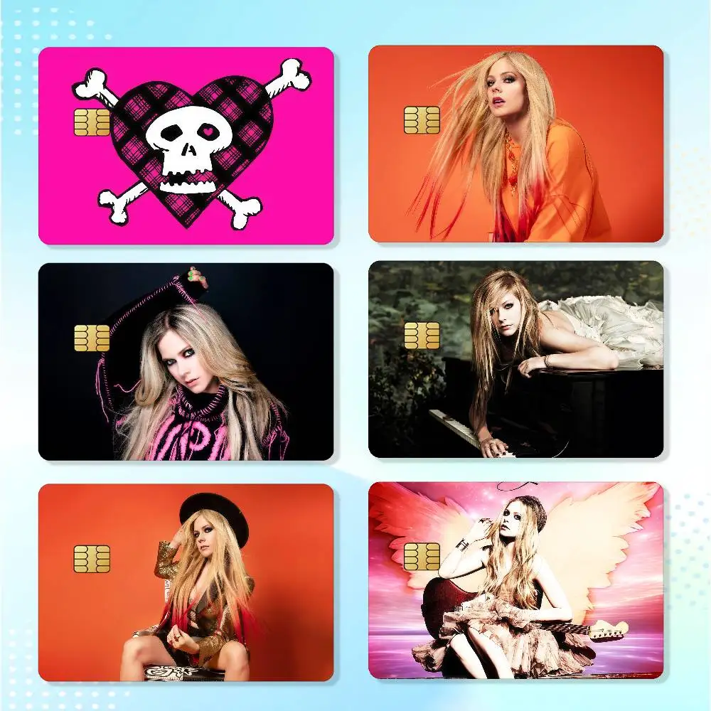 Singer Avril Lavigne Credit Skin Cover Card Stickers 4PCS Film Bus Pass Front Decoration Bank Debit Waterproof