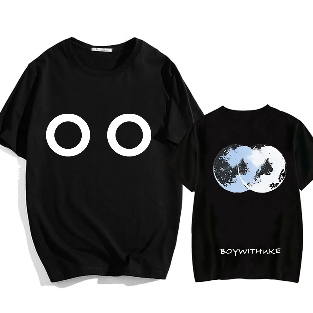 

2024 летняя футболка BoyWithUke с графическим принтом, футболка с круглым вырезом в стиле хип-хоп, модная футболка с коротким рукавом, Camiseta Hombre, готический Топ