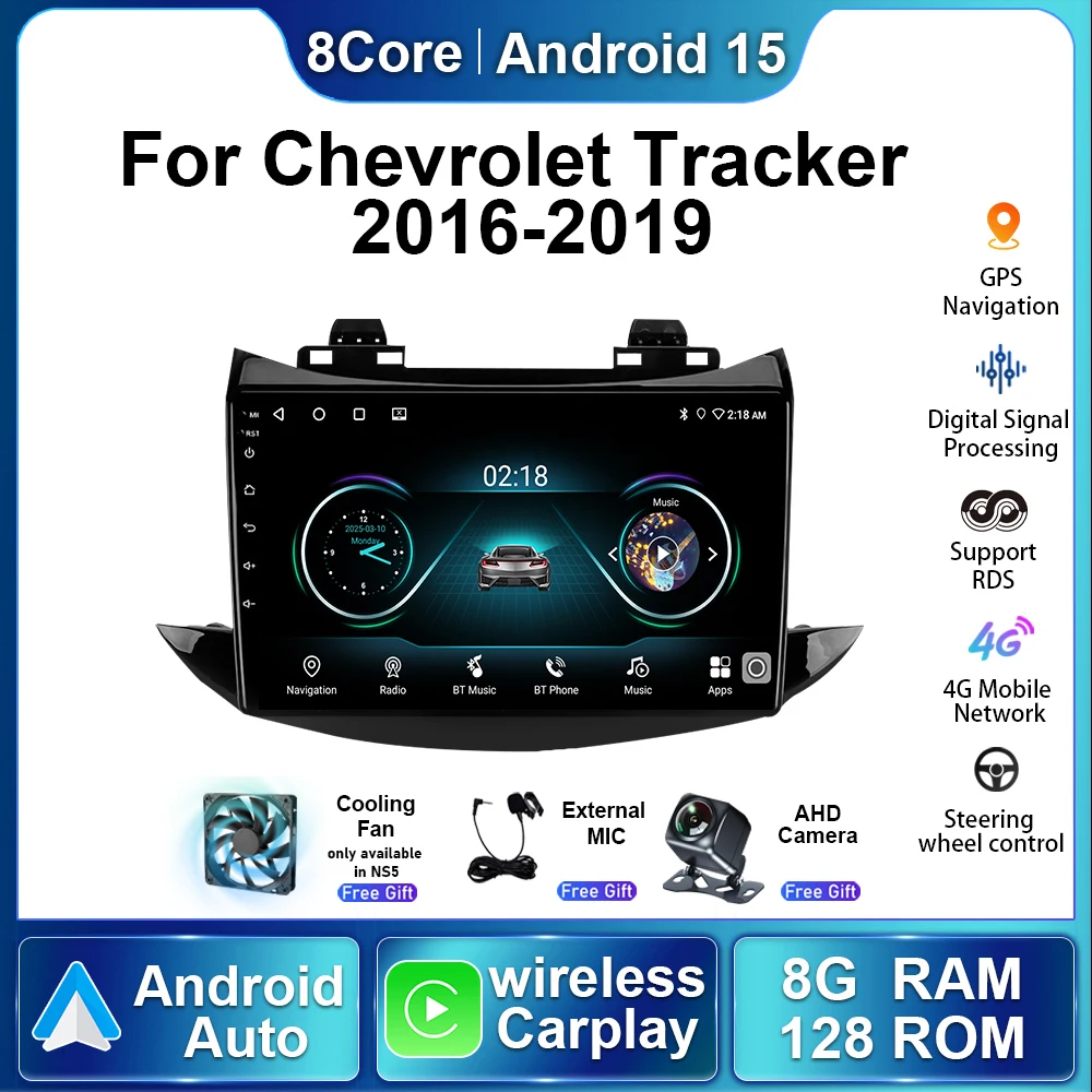 

Wireless Carplay Car Radio For Chevrolet Tracker Trax 2016-2019Android15 Autoradio Stereo Navigation GPS Multimedia Video Player
