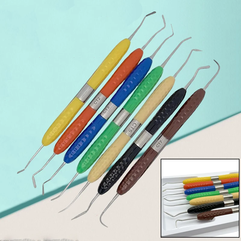 

Dental Resin Filler Kit Light Cure Composite Aesthetic Restoration Tools with Silicone Handle for Dentist Lab Filling