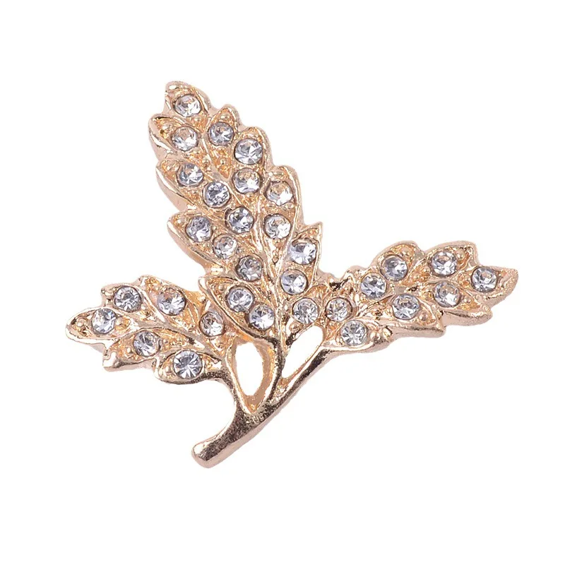 10 Pcs/Lot Tree Branch Leaves Flower Gold Silver Rhinestone Buttons Flatback Ornaments For DIY Crafts Hair Bouquet Accessories