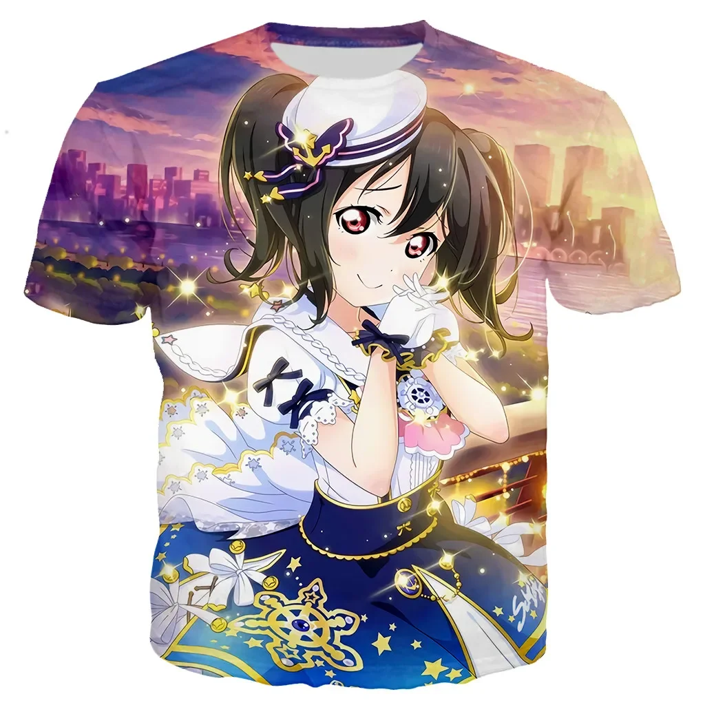 Summer 2023 New 3D Printed Sexy Anime Beach Girl Men/women Fashion Love Live T-shirt Casual Style Shirts Oversized Clothing