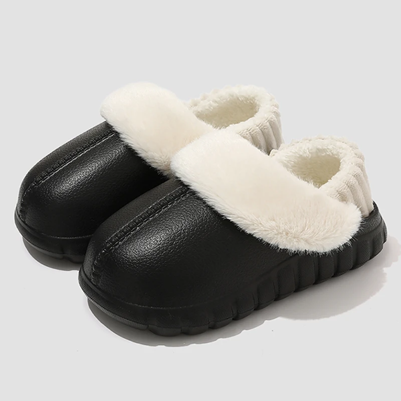 

Водонепроницаемые хлопковые тапочки на каблуке с сумкой, женские нескользящие съемные стельки, пушистые шлепанцы, женские теплые плюшевые шлепанцы на толстой подошве для пары