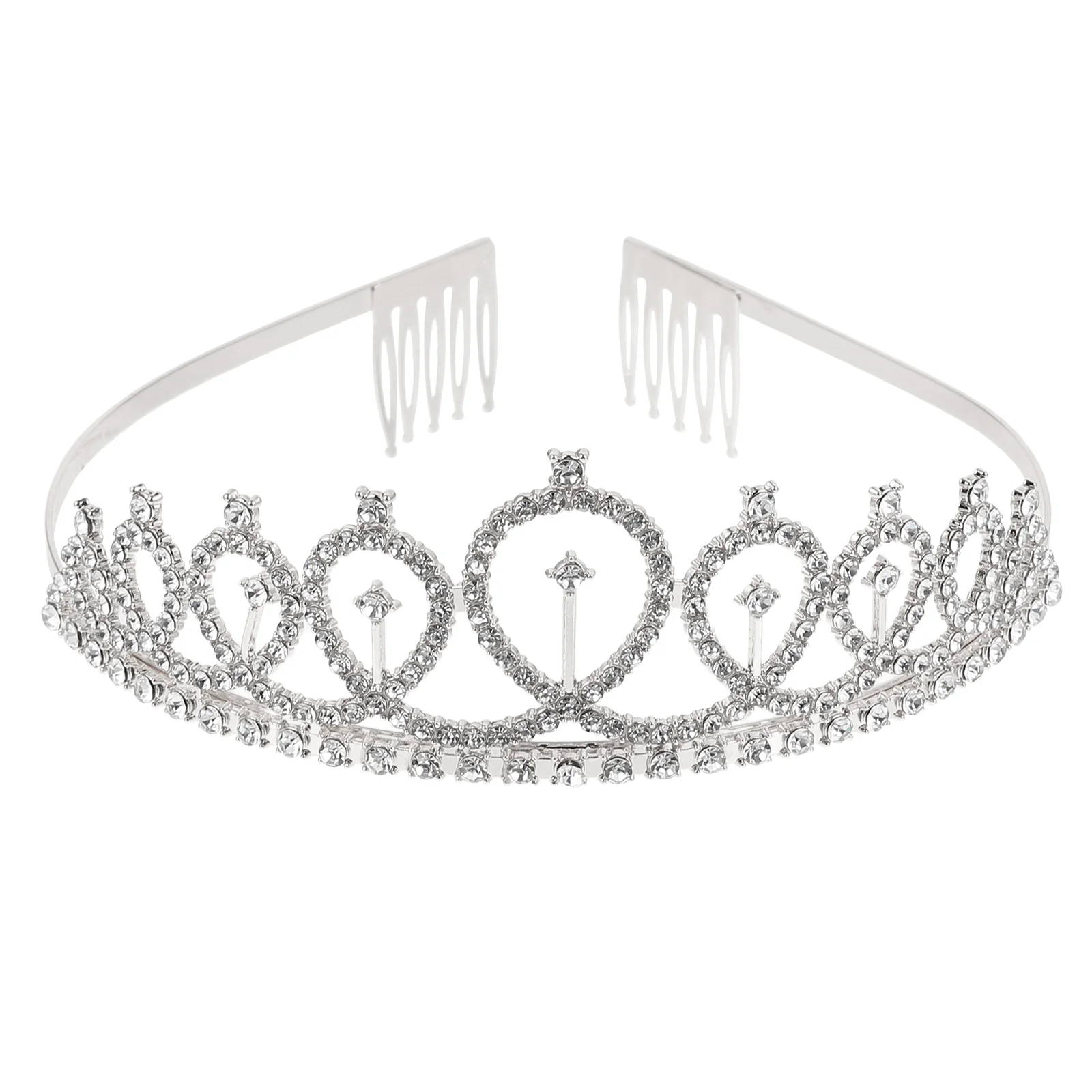 

Crown with Rhinestone Comb Zinc Alloy Bride Woman Headdress Decor The Tiara Wedding Women