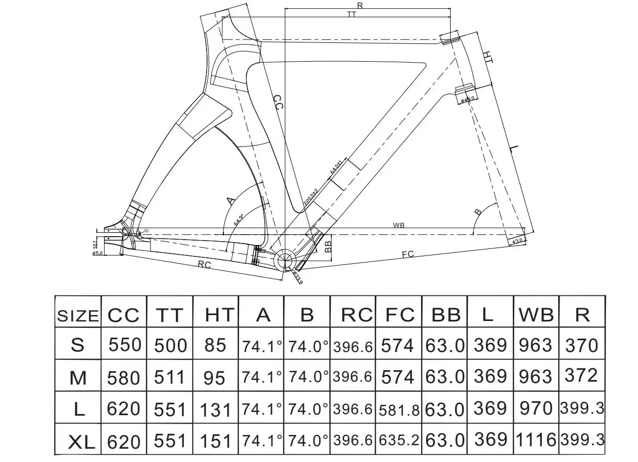 Cadre Vélo Route Fixie/single Speed 700C Aluminium/carbone LEXON, Neuf, Plusieurs Tailles