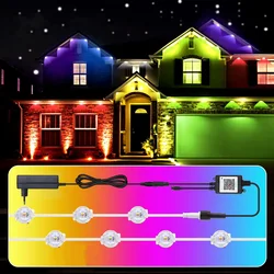 RGB Eaves Lights 15M/30M/45M/60M/90M Smart Bluetooth Permanent Outdoor Lights Waterproof Garden Lighting Strings Decor Lights
