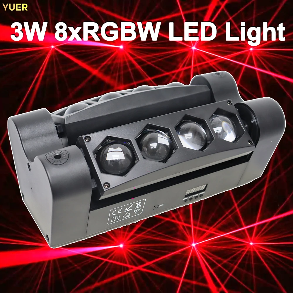 

40W RGBW LED Stage Light 3° Beam Angle DMX512 Sound Control Self-Propelled Master-Slave 8 Units for Events Parties Theaters DJ