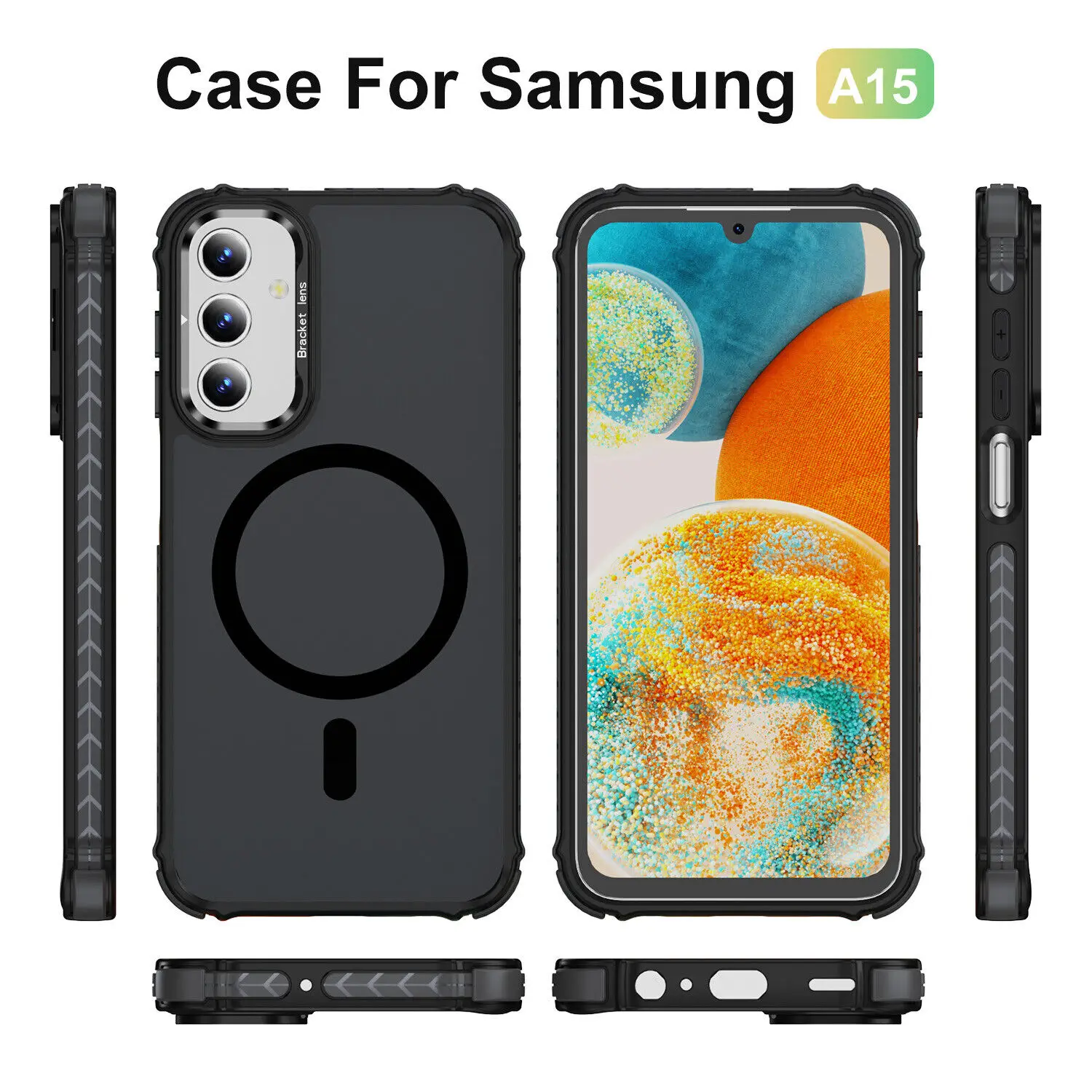 Skin Feeling Magnetic for Magsafe Phone Case Slim Clear Cover with Cam Bracket For Samsung Galaxy A54 A34 A15 Hard Cover